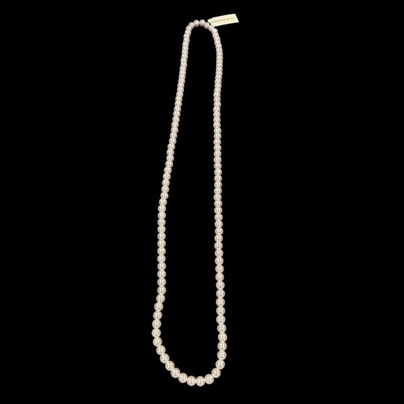 Pale Pink Faux Pearl Long Single Strand Necklace by Stephan & Co. - Picture 6 of 14